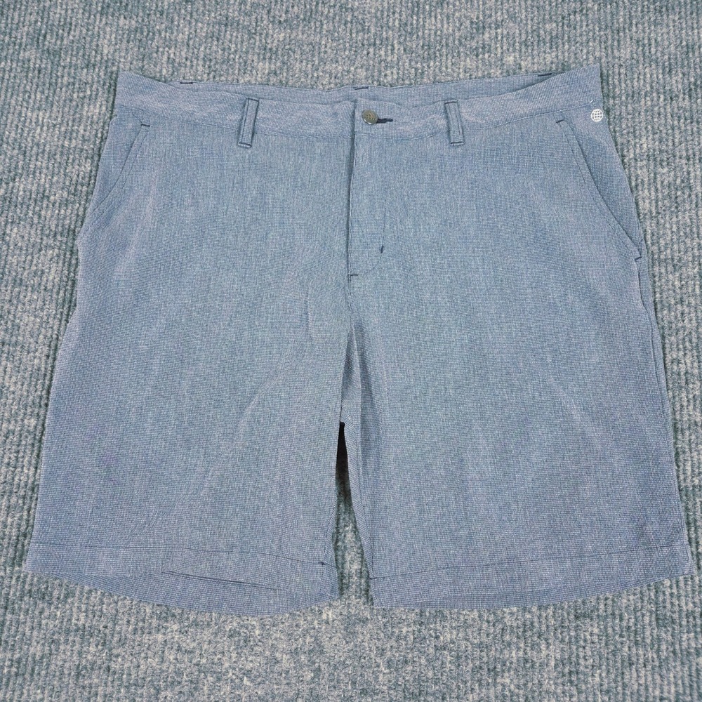 Adidas Mens Golf Shorts Blue Heather Stretch Recycled W38 Inch 9 Inch Inseam